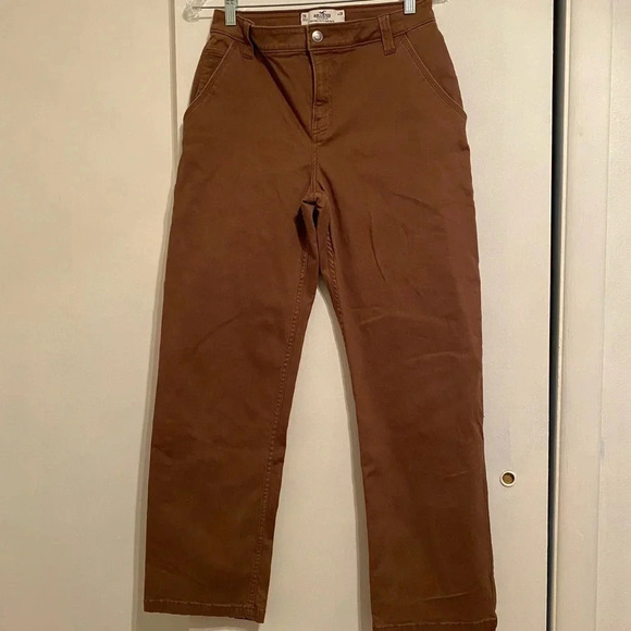 Hollister California High Rise Utility Dad Pants Brown Carpenter Pants Size W28 - Picture 6 of 6